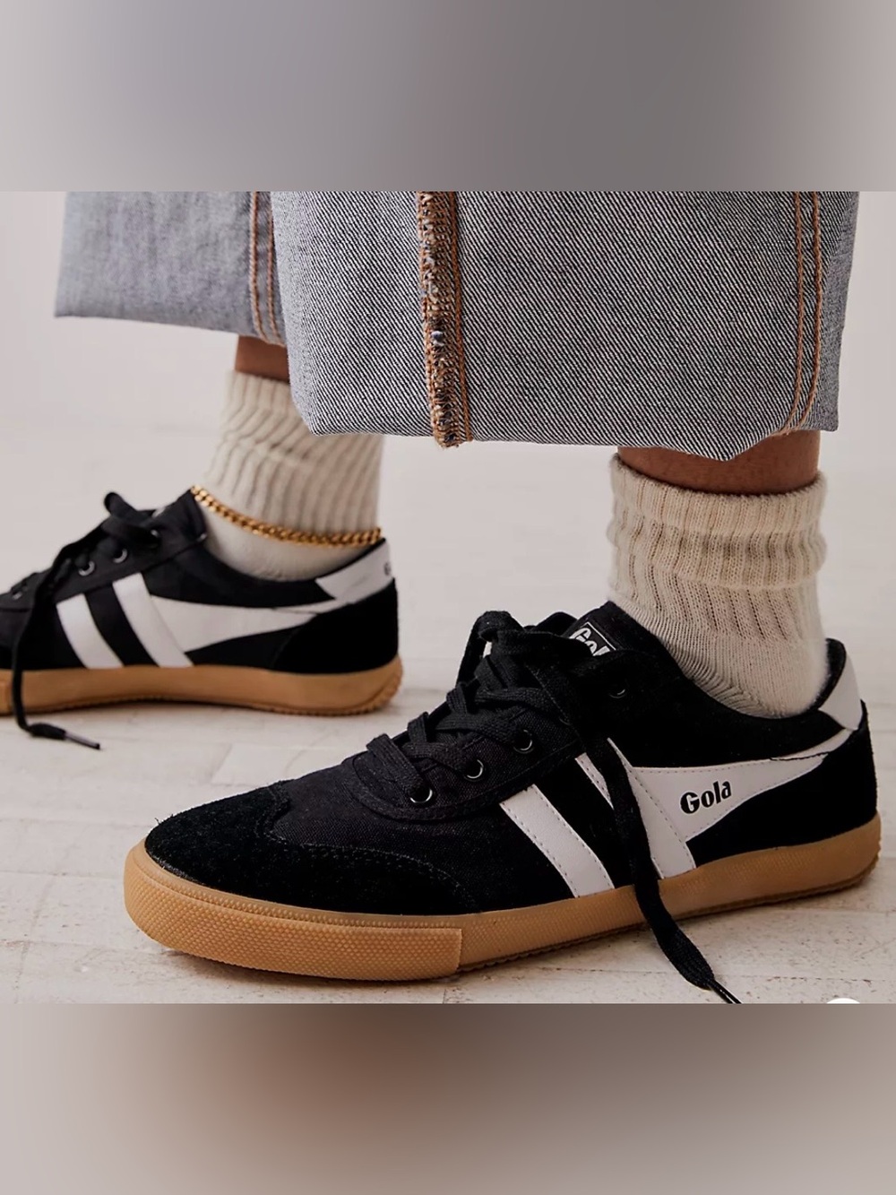 Gola Black and White Athletic Badminton Sneakers